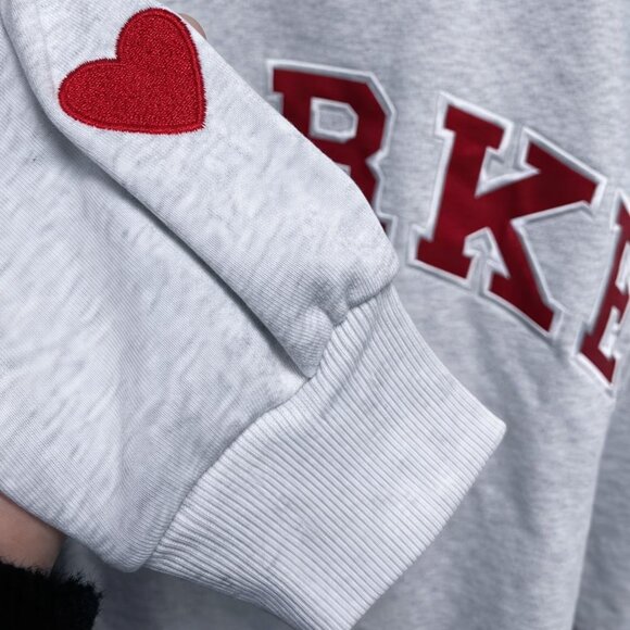 Parker College Style Crew Neck Grey Sweatshirt with Dark Red Logo 🎓✨ - Picture 4 of 9